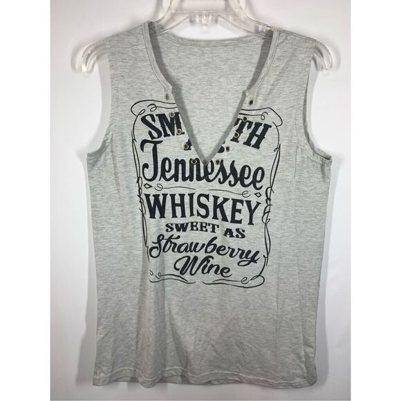 Unbranded Women's Tennessee Whiskey Graphic Tank Top Gray Size Medium - Picture 1 of 7